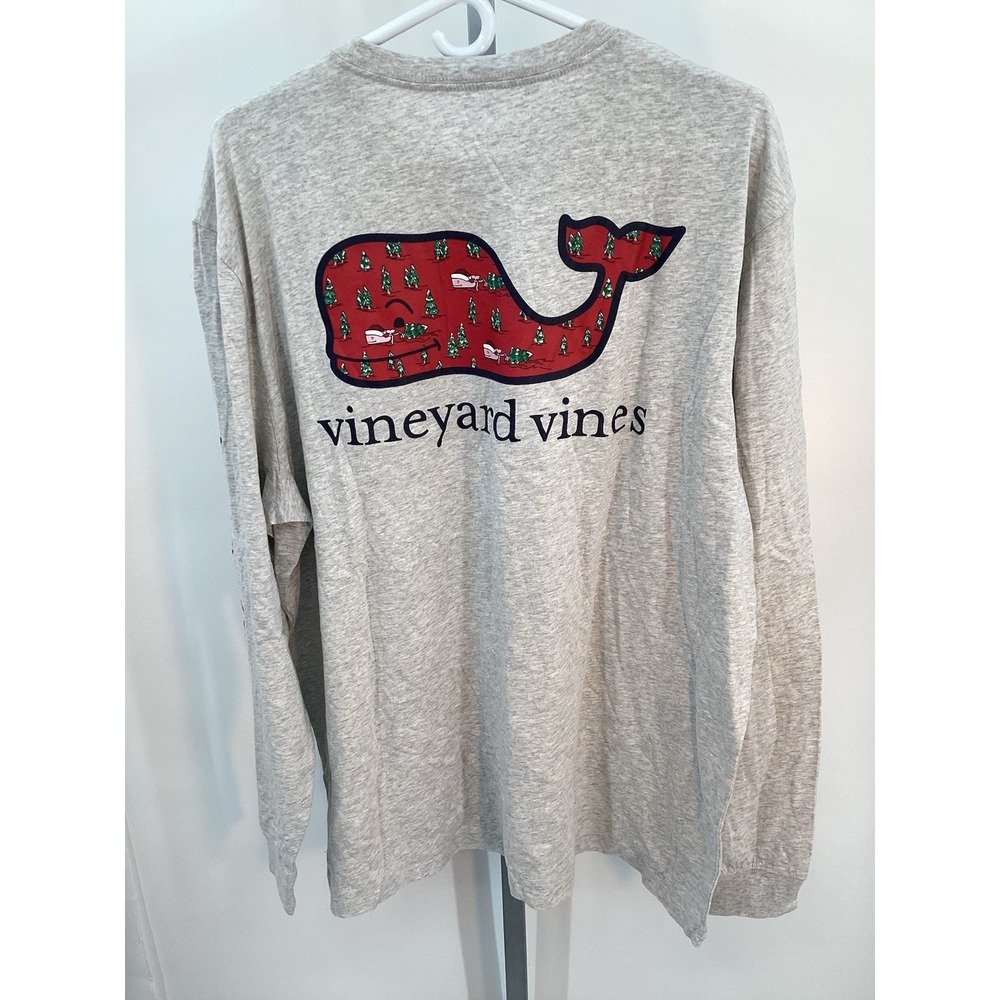 NWT Mens VIneyard Vines "Tree Farm" Long sleeved pocket cotton tee XL gray - Picture 3 of 11